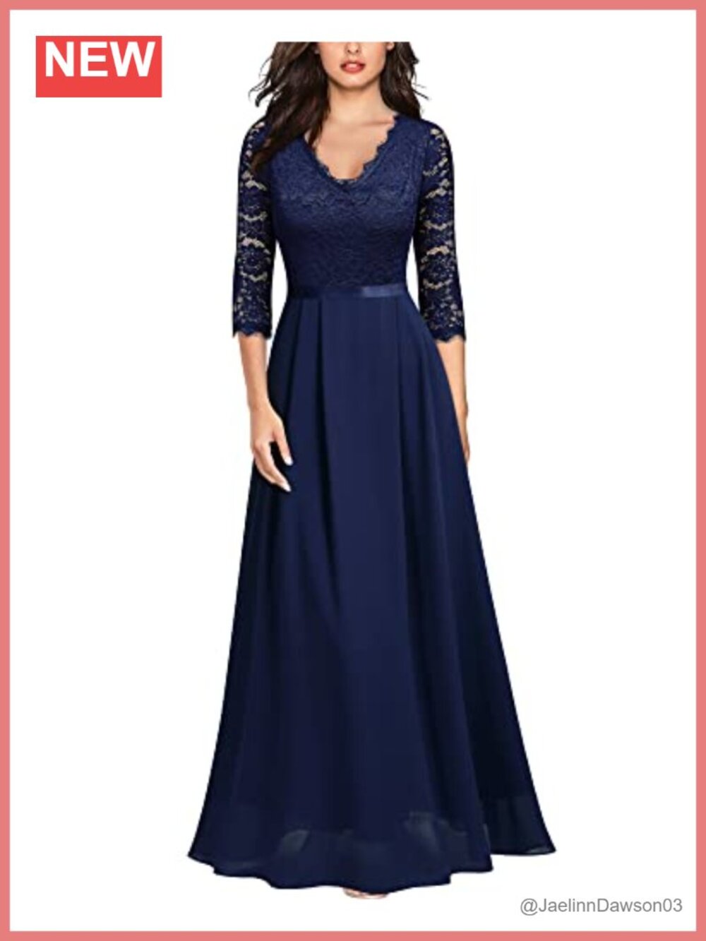 MISSMAY Formal Floral Lace 2/3 Sleeve Long Evening Party Maxi Dress